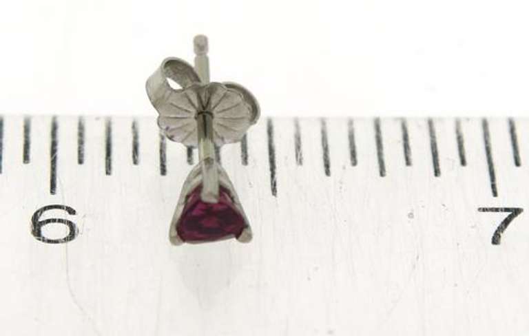 White Gold .65ct Trillion Pink Spinel Stud Earrings