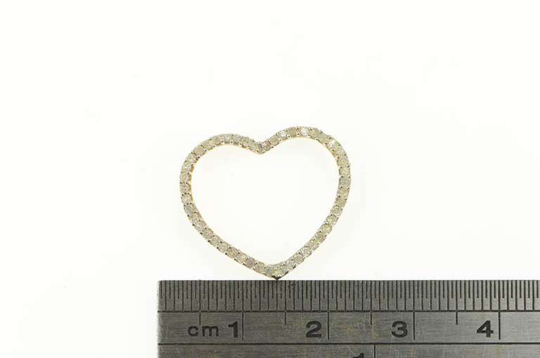 10K Yellow Gold Diamond Encrusted Heart Love Symbol Pendant