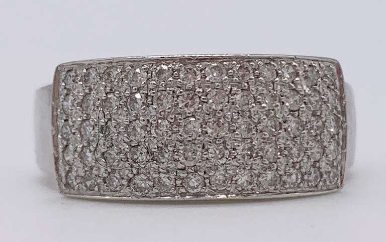 14kt Solid White Gold & Diamond Band Ring