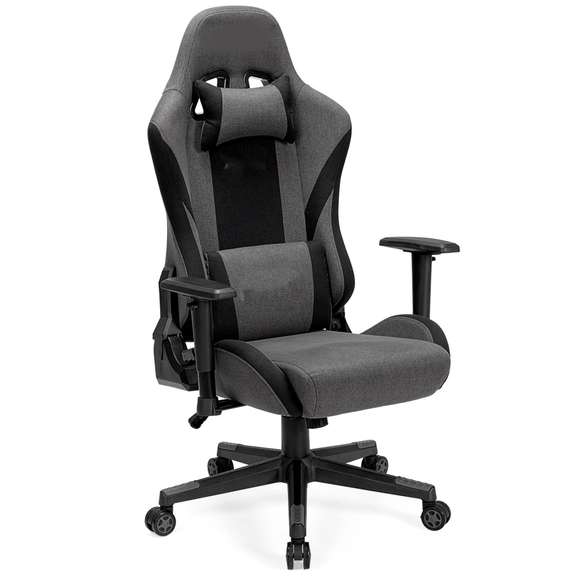 Linen Gaming Chair Ergonomic High Back Design Fabric