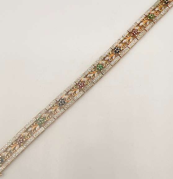 14kt Solid Yellow Gold Bracelet with Diamonds, Sapphires, Rubies, and Emeralds!