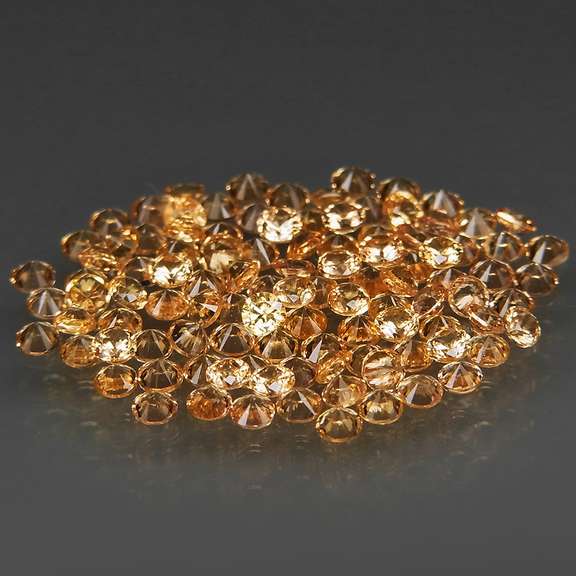 Fantastic 3.06ct diamond cut yellow Sapphire set