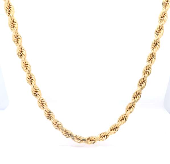 Popular Yellow Gold Rope Chain Necklace