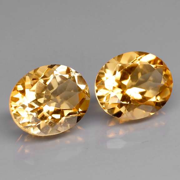 High fire 6.08ct golden yellow Citrine pair