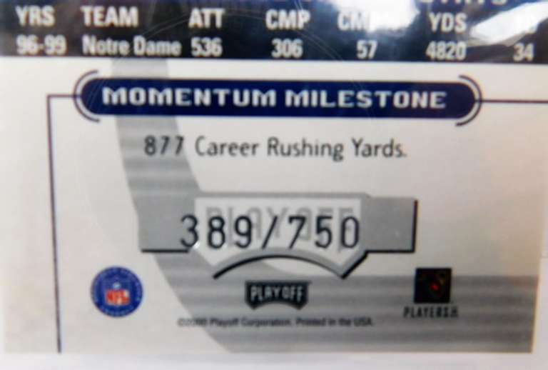 Jarious Jackson 2000 Rookie Football Card