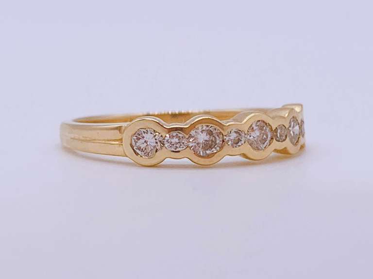 14kt Solid Yellow Gold Diamond Band
