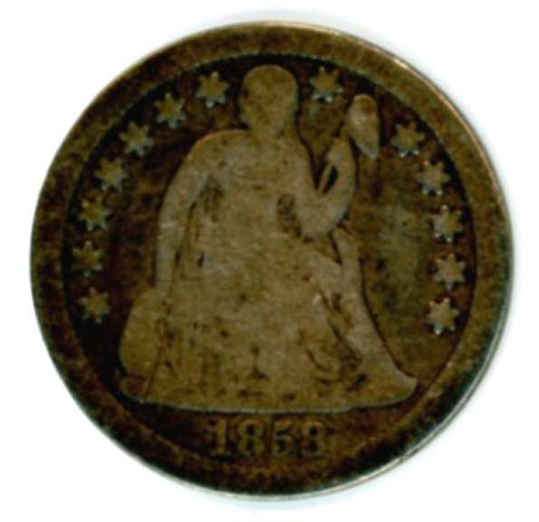1858 Liberty Seated Dime