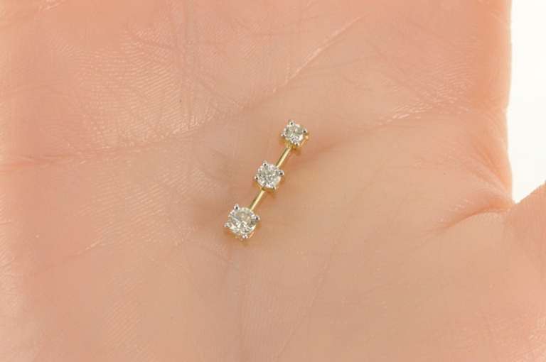 14K Yellow Gold 0.50 Ctw Tiered Diamond Journey Drop Pendant