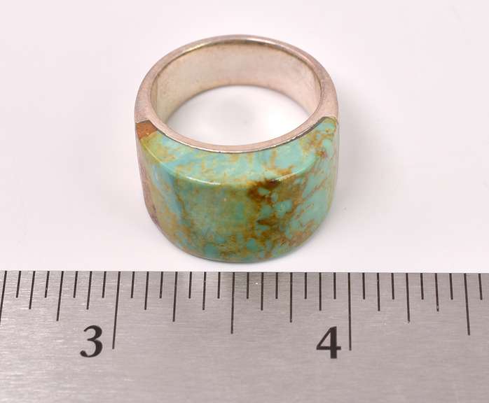 Shaped Turquoise Set In Sterling