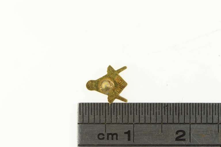 10K White Gold G Masonic Enamel Compass Square Lapel Pin/Brooch