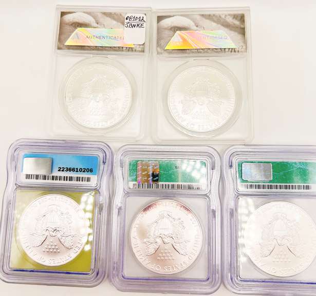5 MS69 ASE silver coins