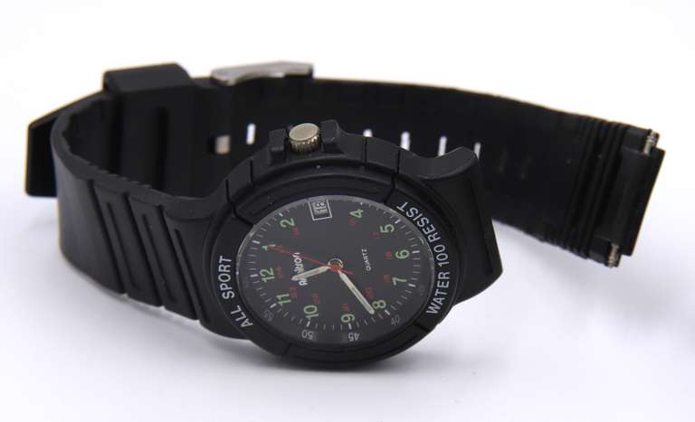 Group of 8 Amitron Sport Black Date Watches