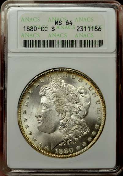 1880-CC Morgan Silver Dollar ANACS MS64