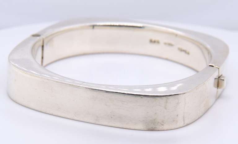 925 Sterling Silver Signed Bangle Bracelet