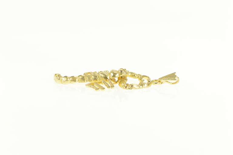 14K Yellow Gold 3D Articulated Scorpion Scorpio Astrology Pendant