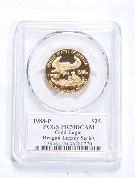 PR70 DCAM 1988-P $25 American Eagle 1/2 Oz Gold Reagan Legacy PCGS