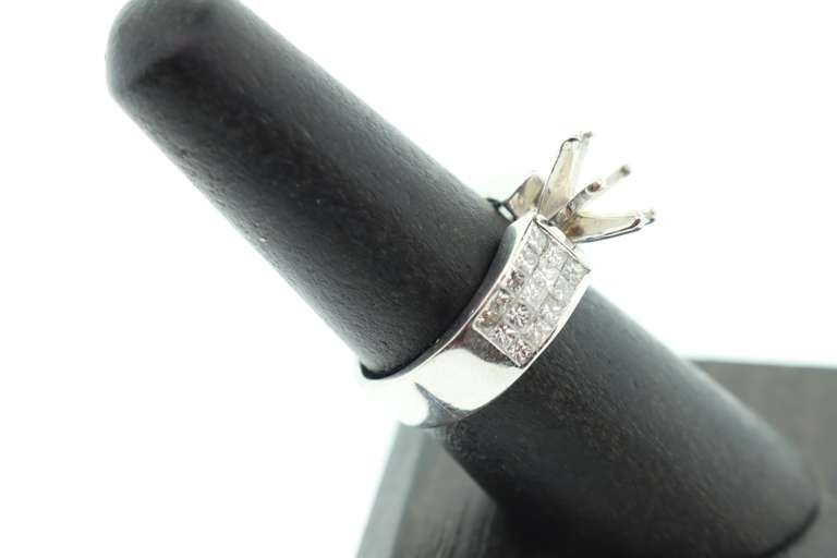 14kt Solid White Gold & Diamond Semi-Mount Ring Setting