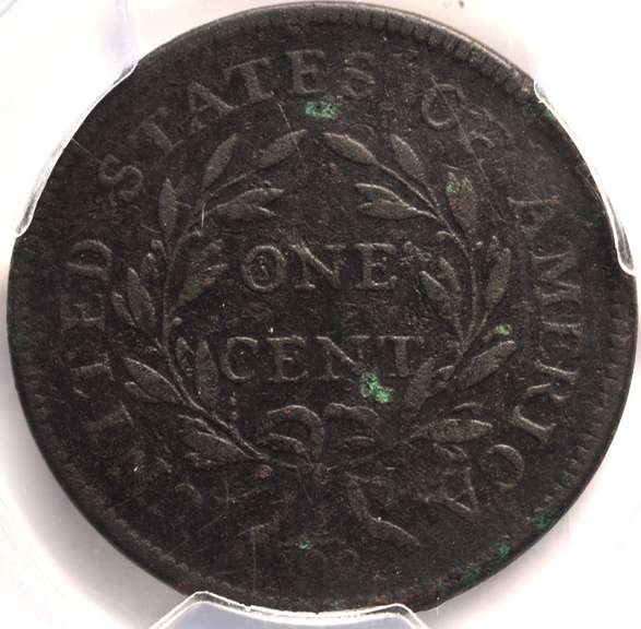 1797 Draped Bust Large Cent PCGS Genuine Exc. Corrosion-F Detail Rev Of 1795, Plain Edge