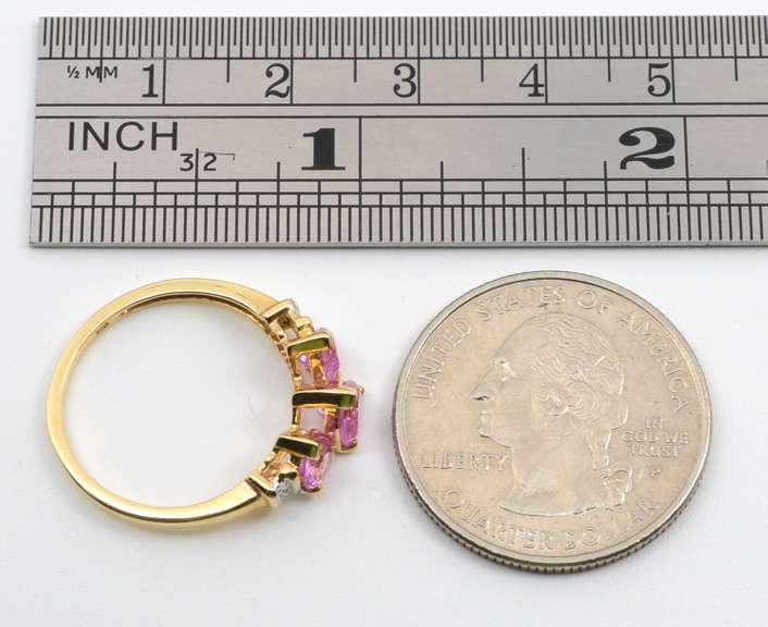 Sweet 3 Heart Pink Topaz Ring