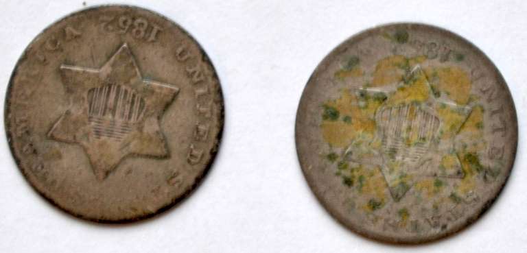 Two 1852 3 Cent Silvers