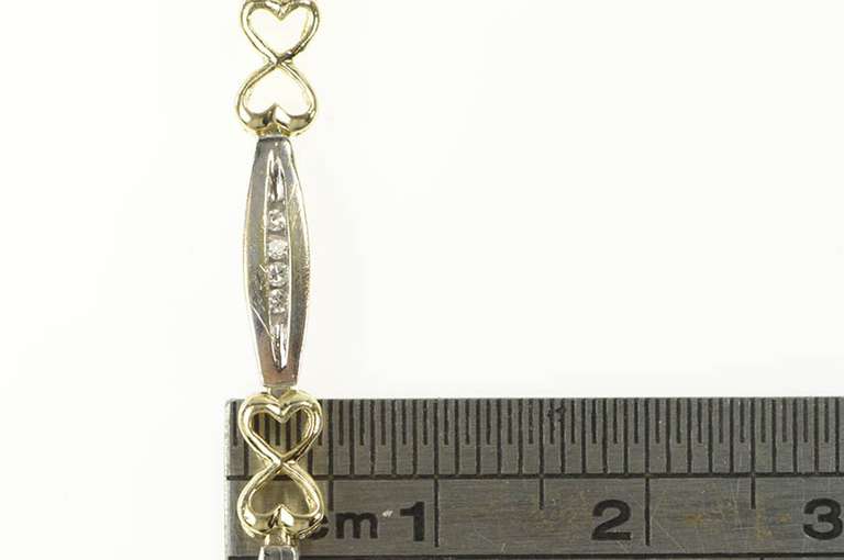 14K White Gold 0.50 Ctw Diamond I Love You Heart Tennis Bracelet