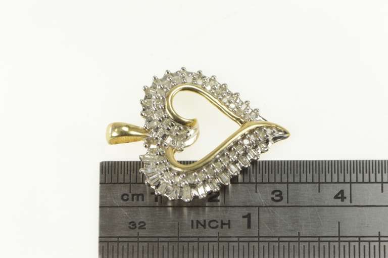 10K Yellow Gold 0.75 Ctw Diamond Cluster Heart Love Symbol Pendant