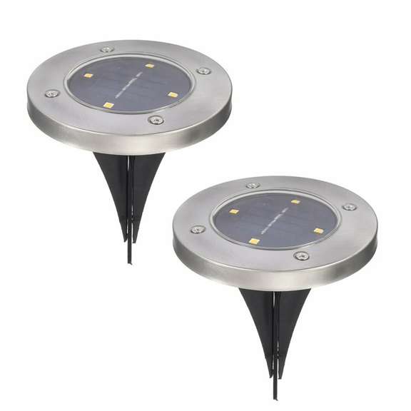 2PCS 4LED Solar Ground Lights Floor Decking Patio