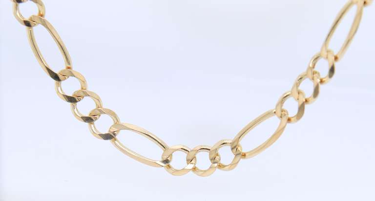Elegant Yellow Gold Figaro Chain Necklace