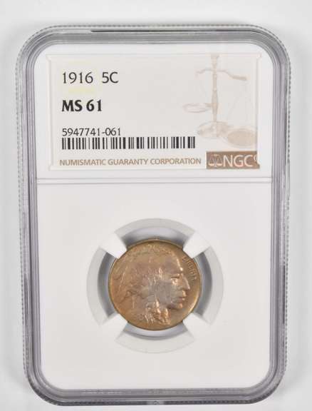 MS61 1916 Indian Head Buffalo Nickel - Graded NGC