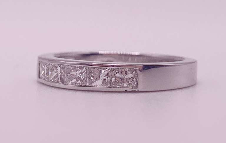 14kt Solid White Gold & Diamond Band