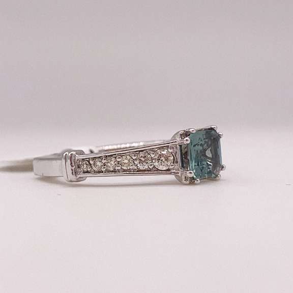 Rare Tourmaline & Diamond Ring in 14kt Solid Gold