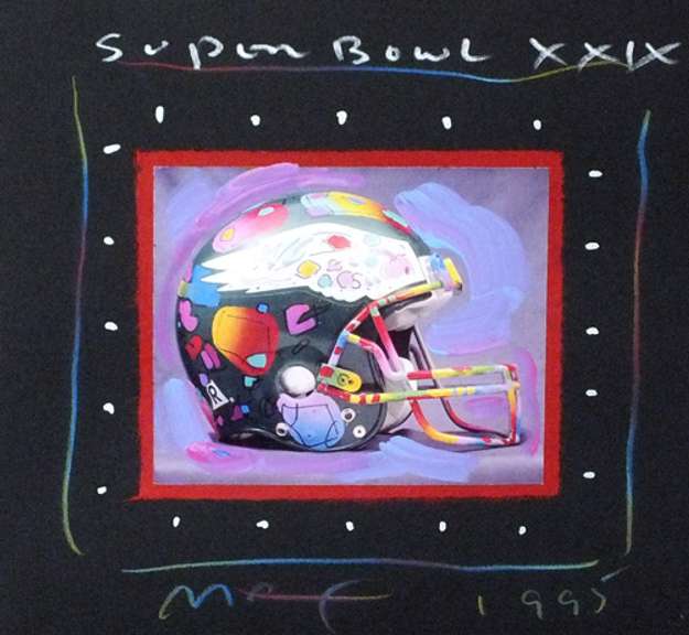 Extremely Rare original painting by Peter Max. "Super Bowl XXIX"Eagles 1995