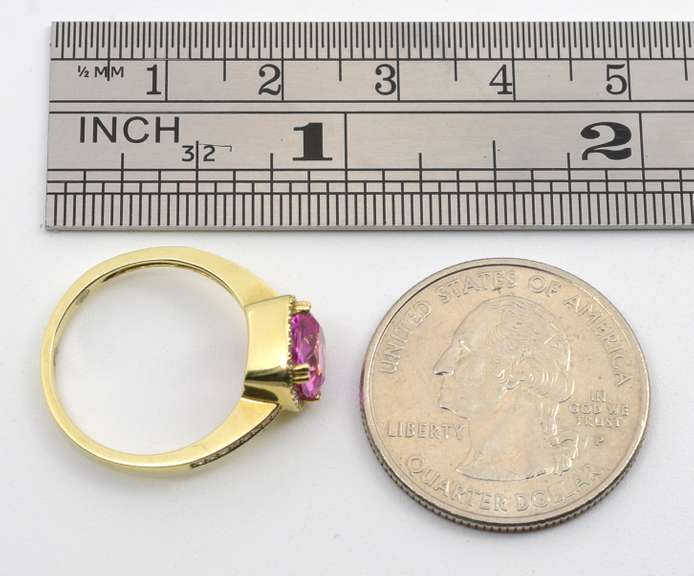 Charming Pink Sapphire & Diamond Ring in 14K WG