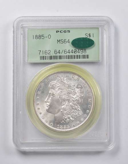 MS64 1885-O Morgan Silver Dollar CAC PCGS