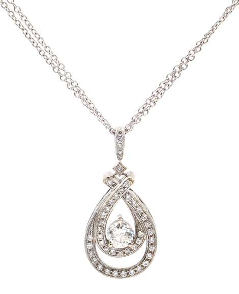 Eyecatching White Gold 1.25ct Diamond Pendant on Chain