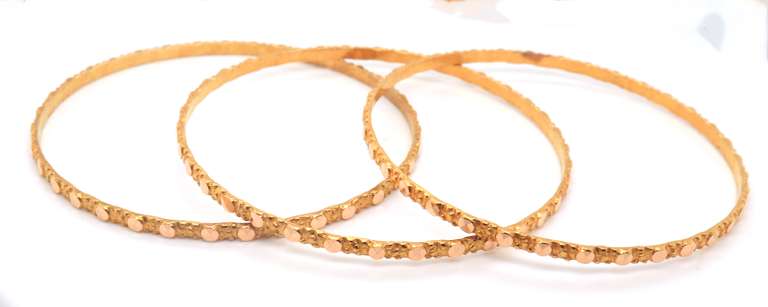 Group Lot of 3 20kt Yellow Gold Bangles