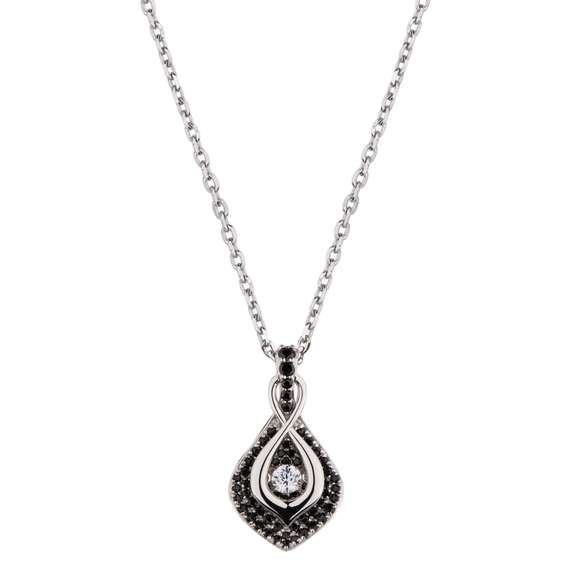 Solid sterling silver Infinity shape Dancing Stone pendant