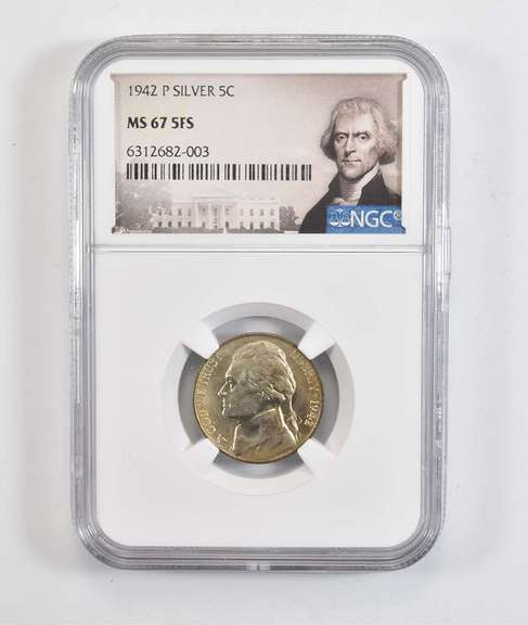 MS67 5FS 1942-P Jefferson Nickel - Graded NGC