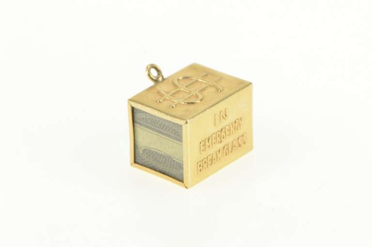 14K Yellow Gold 3D Mad Money $1 Bill Cash Emergency Charm/Pendant