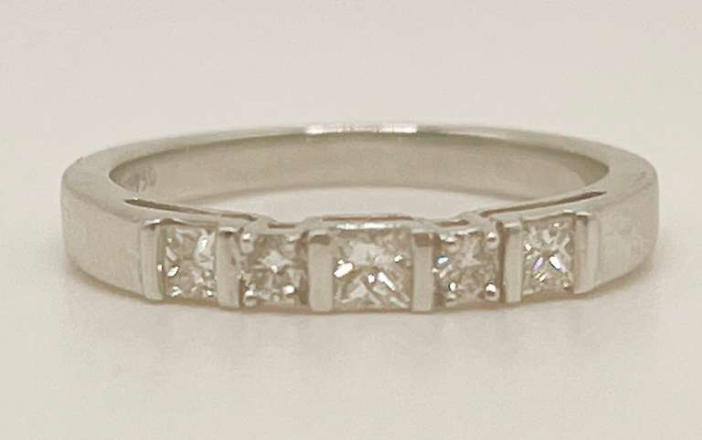 18kt Solid White Gold Diamond Band