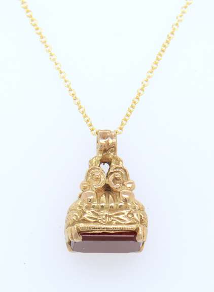 Antique Mini Watch fob Charm in Yellow gold