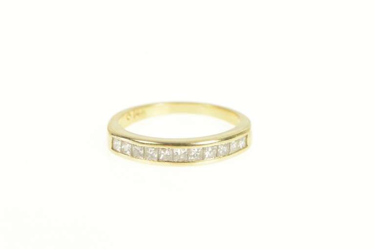 14K Yellow Gold 0.50 Ctw Diamond Princess Cut Wedding Band Ring
