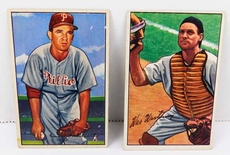 2 Bowman 1952 Baseball Cards