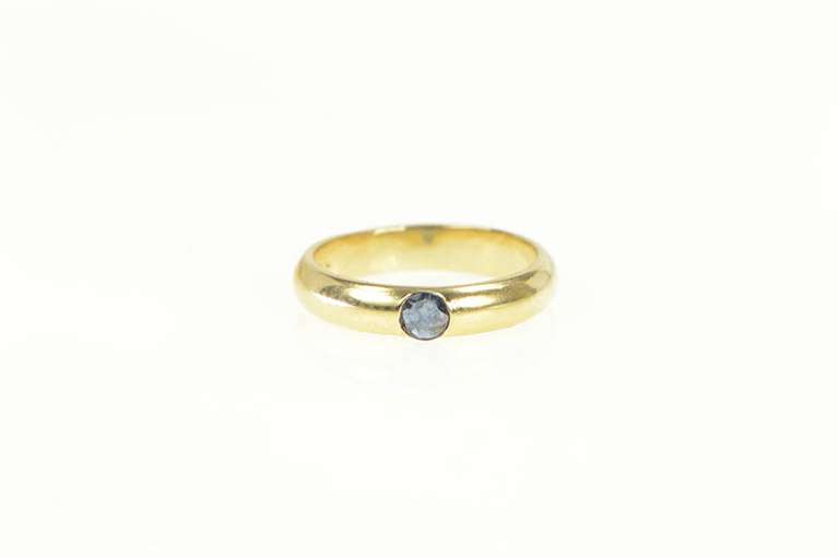 14K Yellow Gold Natural Sapphire Flush Inset Baby Child's Ring