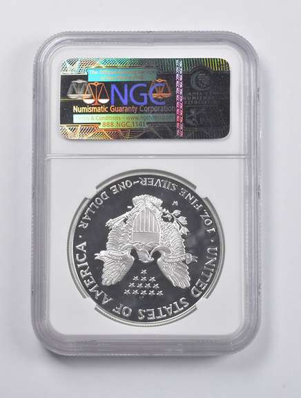 PF69 UCAM 2001-W American Silver Eagle Signed Jones NGC
