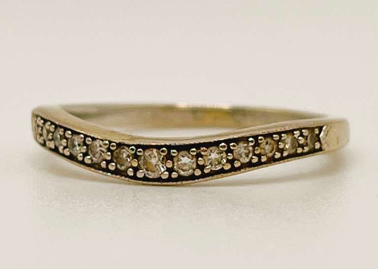 14kt Solid Yellow Gold & Diamond Band Ring