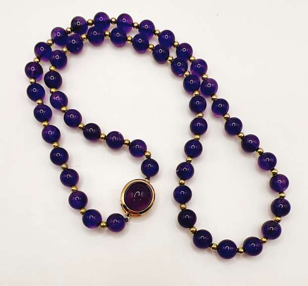 14kt Yellow Gold & Amethyst Necklace