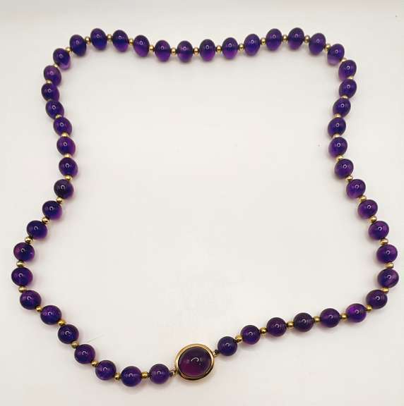 14kt Yellow Gold & Amethyst Necklace