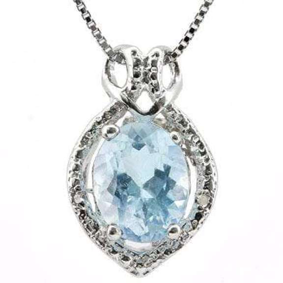 2.05CT BLUE TOPAZ STERLING PENDANT