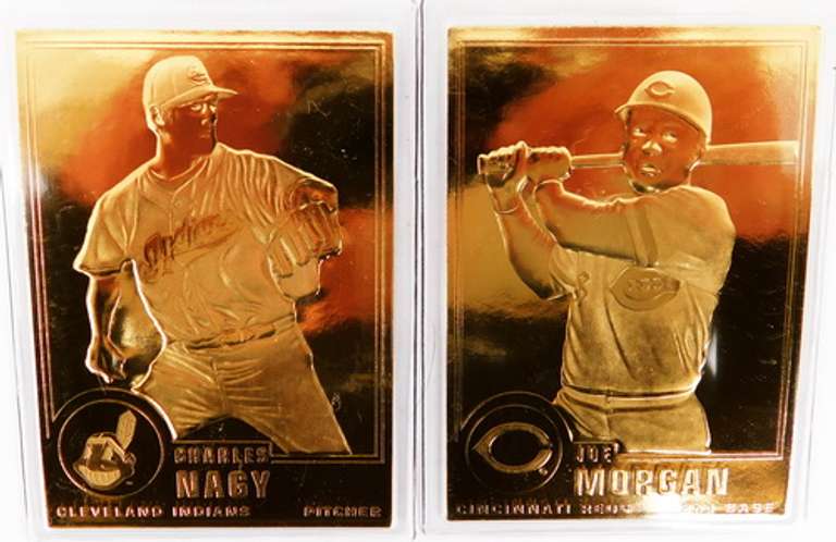 2 - 22KT Gold Foil Baseball Cards